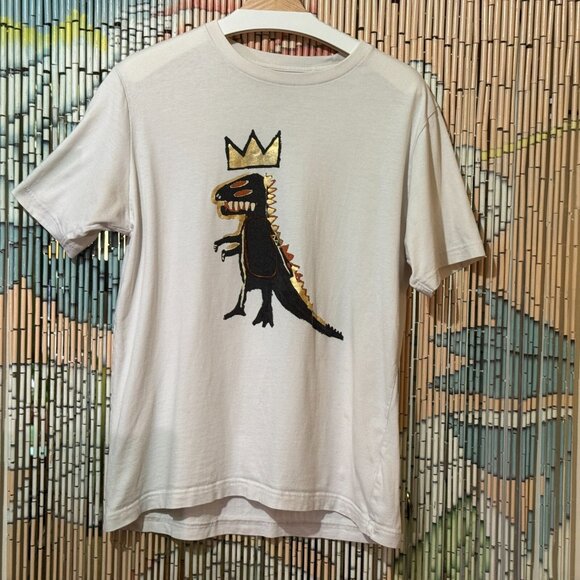 UNIQLO SPRZNY Jean-Michel Basquiat 'Pez Dispenser' T-Rex Cotton T-Shirt, Large - Picture 1 of 10